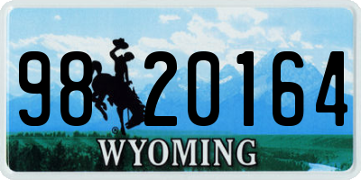 WY license plate 9820164