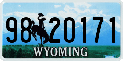 WY license plate 9820171