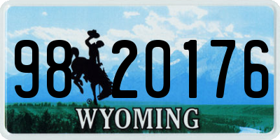 WY license plate 9820176