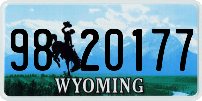 WY license plate 9820177