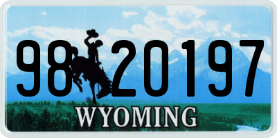 WY license plate 9820197