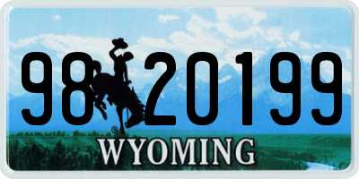 WY license plate 9820199