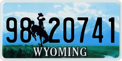 WY license plate 9820741