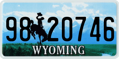 WY license plate 9820746