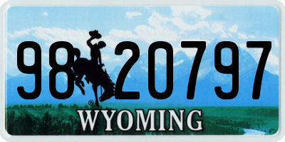 WY license plate 9820797
