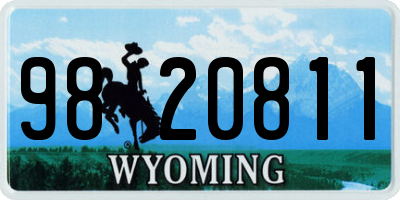 WY license plate 9820811