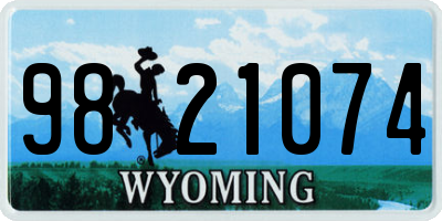 WY license plate 9821074