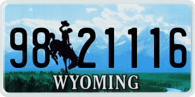 WY license plate 9821116