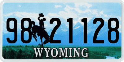 WY license plate 9821128
