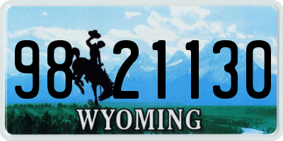WY license plate 9821130