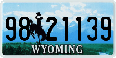 WY license plate 9821139
