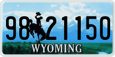 WY license plate 9821150