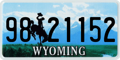WY license plate 9821152
