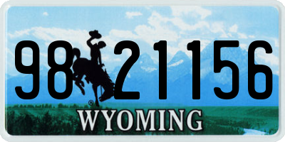 WY license plate 9821156