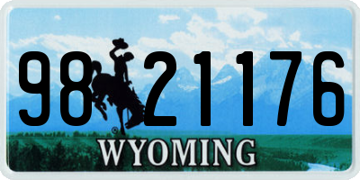 WY license plate 9821176