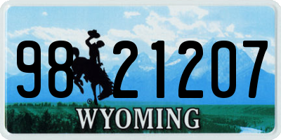 WY license plate 9821207