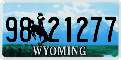 WY license plate 9821277