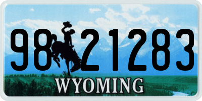 WY license plate 9821283