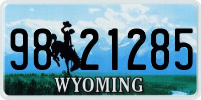 WY license plate 9821285