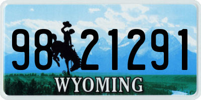 WY license plate 9821291