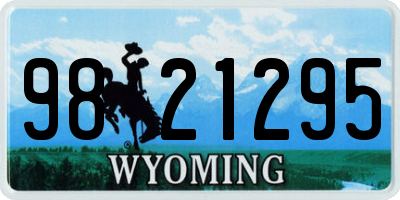 WY license plate 9821295