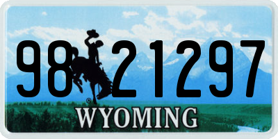 WY license plate 9821297