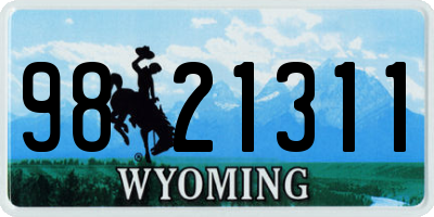 WY license plate 9821311