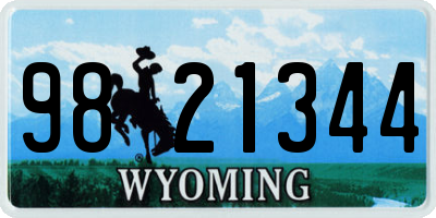 WY license plate 9821344