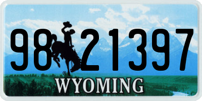 WY license plate 9821397