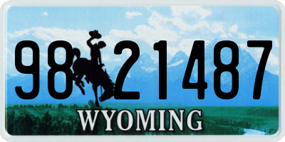 WY license plate 9821487
