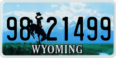WY license plate 9821499