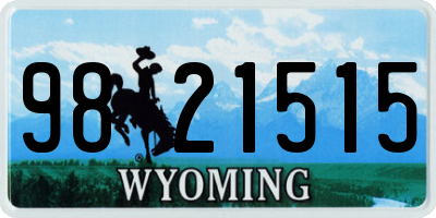 WY license plate 9821515