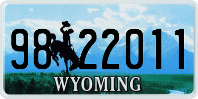 WY license plate 9822011