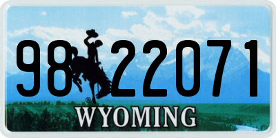 WY license plate 9822071