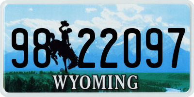 WY license plate 9822097