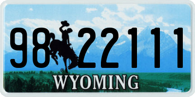 WY license plate 9822111