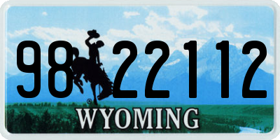 WY license plate 9822112