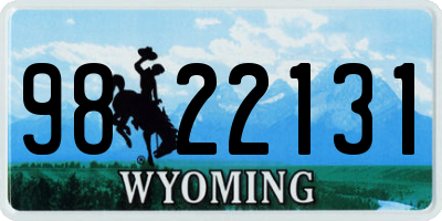 WY license plate 9822131
