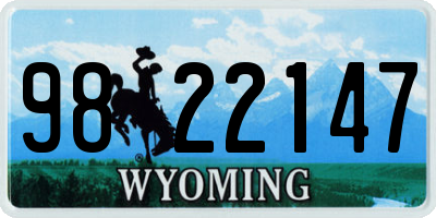 WY license plate 9822147