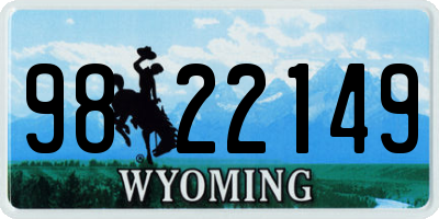 WY license plate 9822149