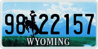 WY license plate 9822157
