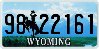 WY license plate 9822161