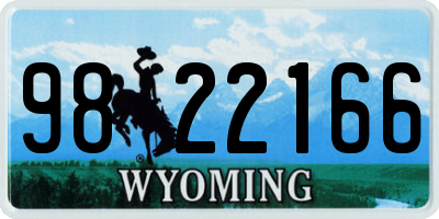 WY license plate 9822166
