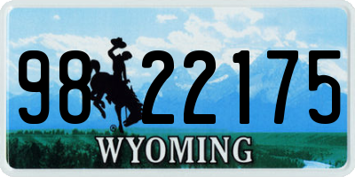 WY license plate 9822175