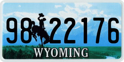 WY license plate 9822176