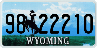 WY license plate 9822210