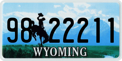 WY license plate 9822211