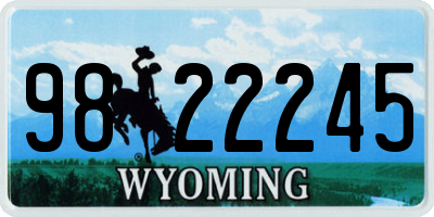 WY license plate 9822245