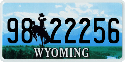 WY license plate 9822256