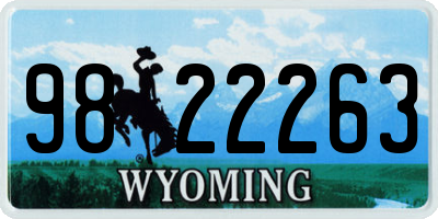 WY license plate 9822263
